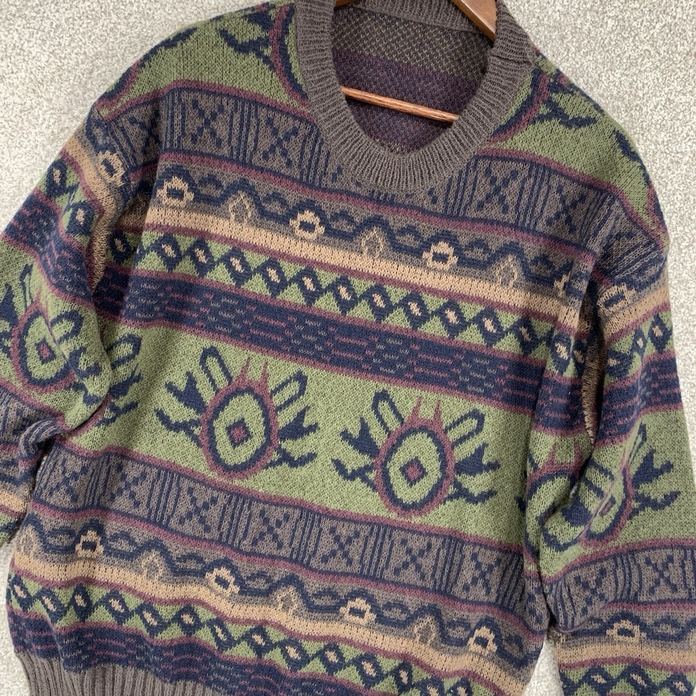 Nwt‎ ROMWE M Sweater Vintage Style Pullover Cosby 90s Soft Grunge Baggy - Picture 2 of 4
